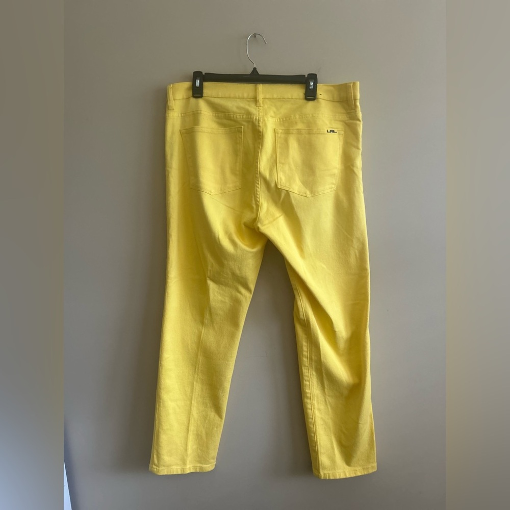 Lauren Ralph Lauren | Sunny Canary Yellow Jeans, Straight Ankle Pants, Size 16W - Picture 5 of 8